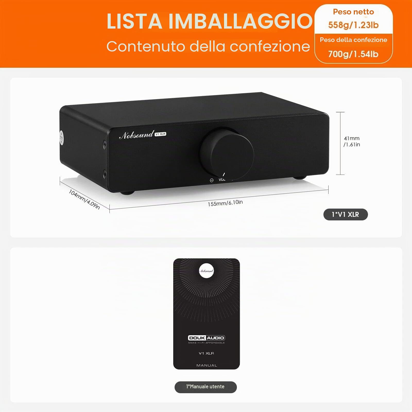 XLR preamplificatore passivo ammortizzatore: Simmetrico Stereo Audio Controllo del volume per ottimizzare il segnale – Con potenziometro ALPS RK27 e connettori in oro – per audiofili con esperienza di
