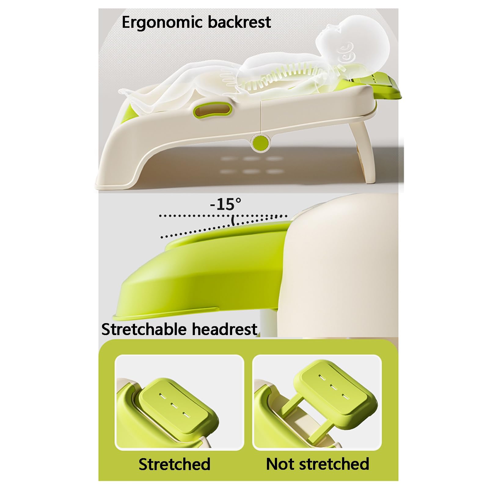 Tragbarer Shampoosessel für den Haushalt, Shampoo-Becken für Kinder, Faltbarer Shampoosessel für Kinder, geeignet für Kinder im Alter von 1-10 Jahren, kann 50 kg (Beige) (Beige)