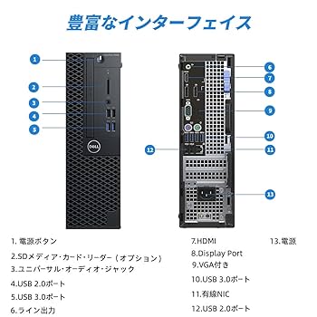 Windowsデスクトップ DELL OPTIPLEX 3050 Windows 11 Pro 中古パソコン DELL OptiPlex 3050 SFF Windows11 Pro Core i5