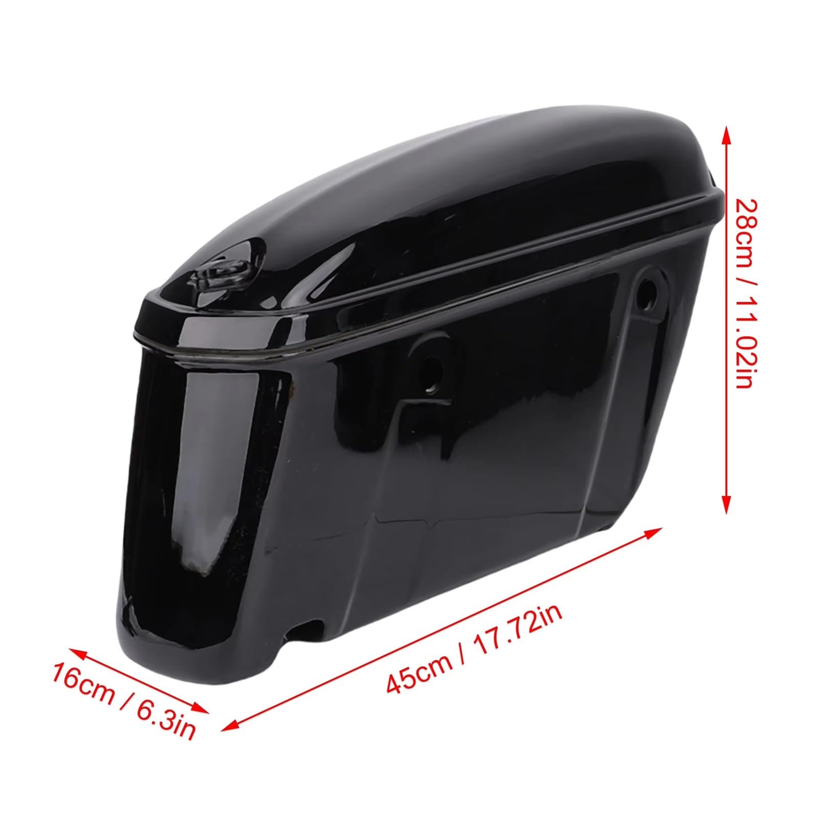 Borsa Posteriore Moto Borse Sella Rigide Per Moto 22 Litri Con Serratura Robusta Plastica ABS Portaoggetti Laterale Universale Per Bagagliaio Nero Lucido