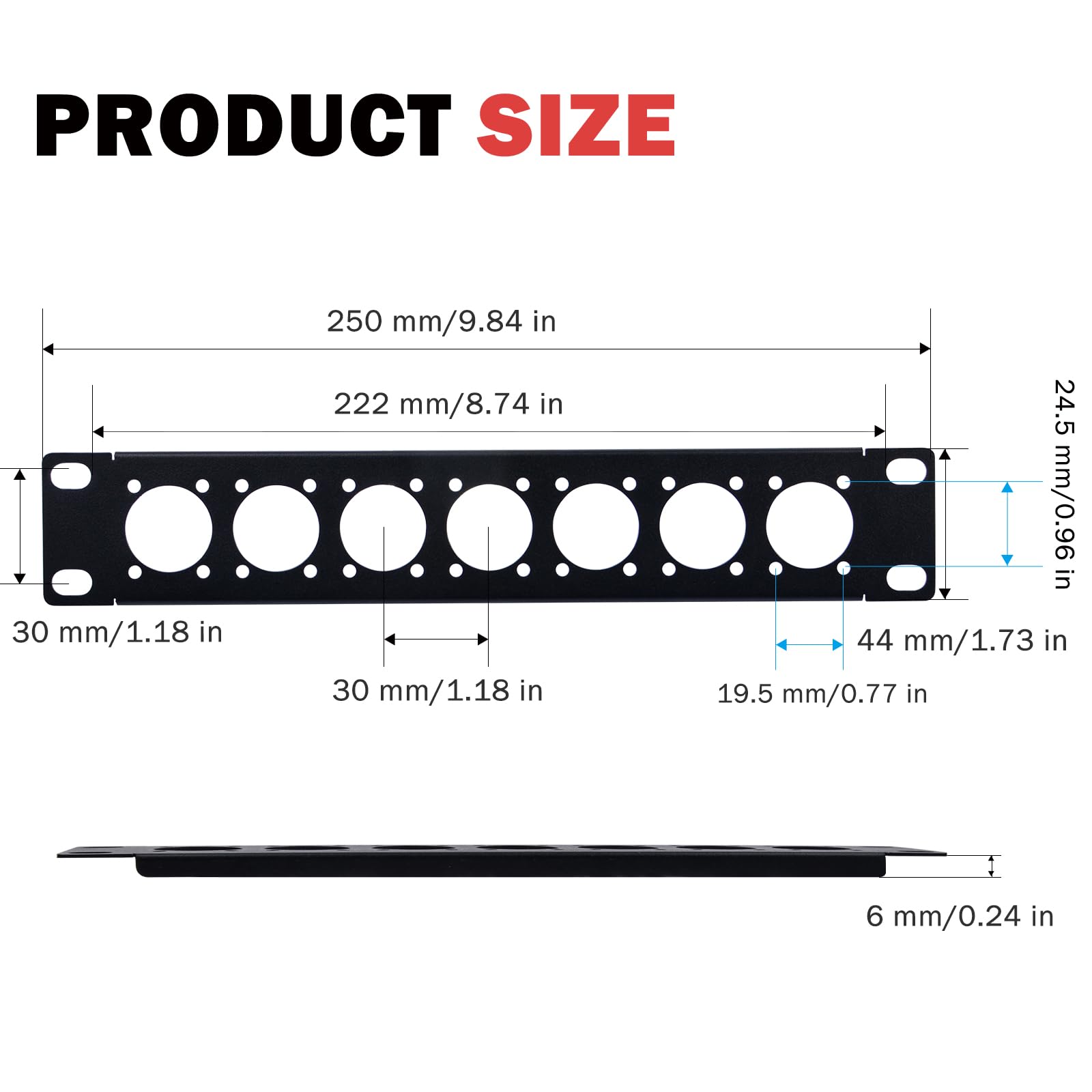 GeeekPi DeskPi RackMate Accessori 10" 1U Patch Panel HDMI AV RJ45 per DeskPi T1/T0/T2 e rack server domestici