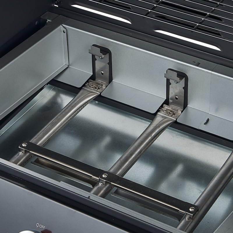 BRASERO BY FAVEX – Barbecue gaz Spring II 3 brûleurs – Surface mixte grille & plancha fonte – 9,95 kW – EASY CLEAN™ – Tablettes rabattables - Jusqu'à 10 convives