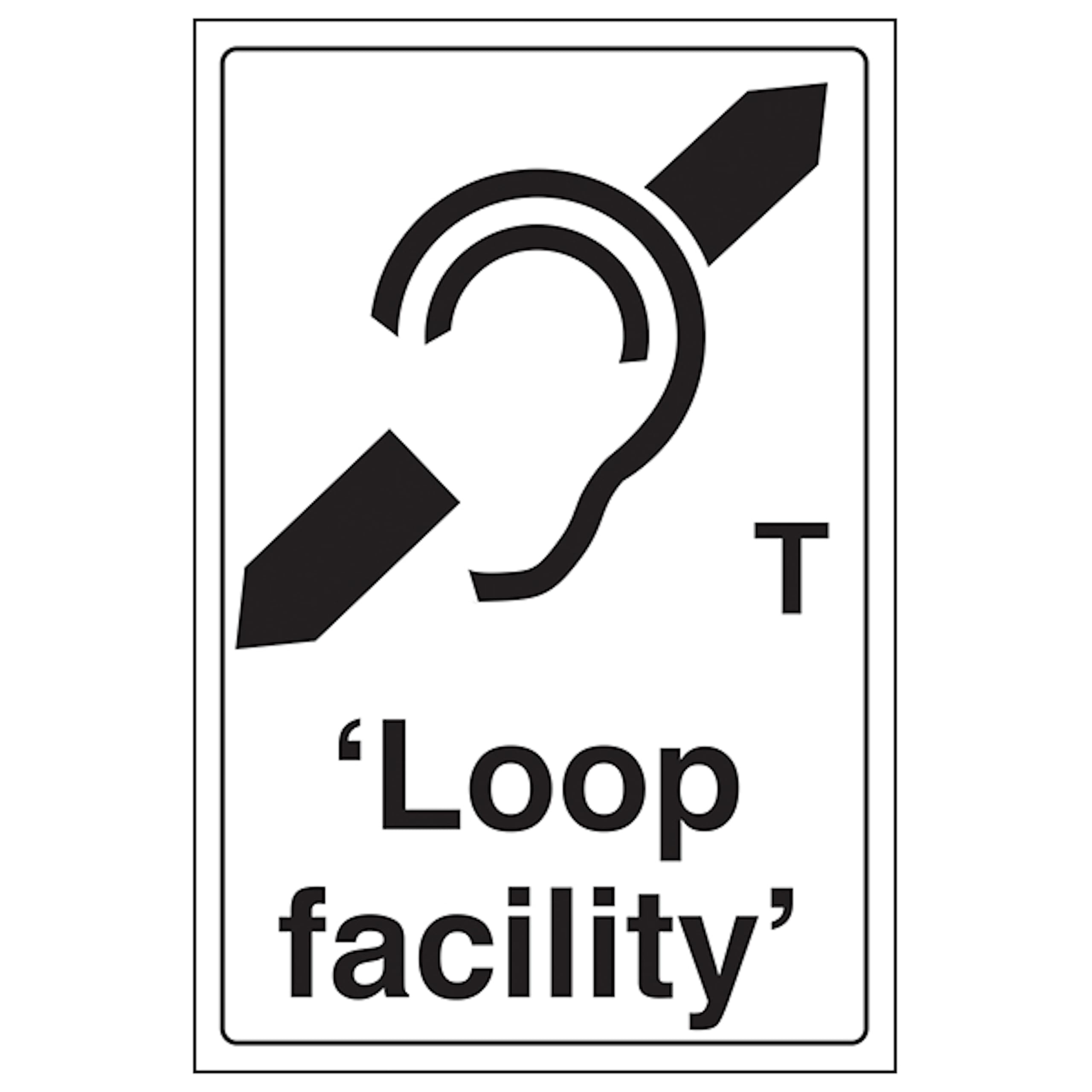 V Safety Loop Facility 200 x 300mm - 2mm Rigid Plastic Safety Sign
