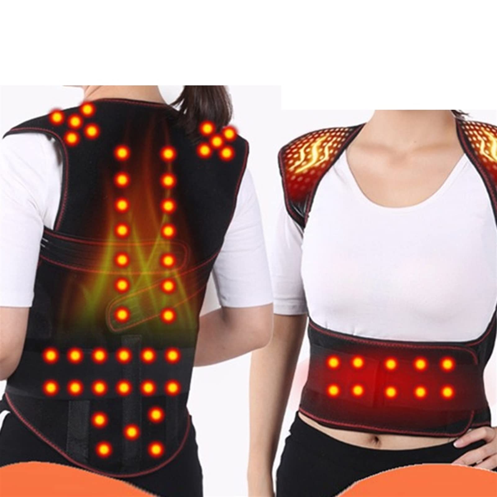 Corrección de espalda, soporte magnético para la espalda, imanes, cinturón terapéutico, faja de cintura, corrección de postura, columna vertebral, espalda, hombros, lumbar, corrección de