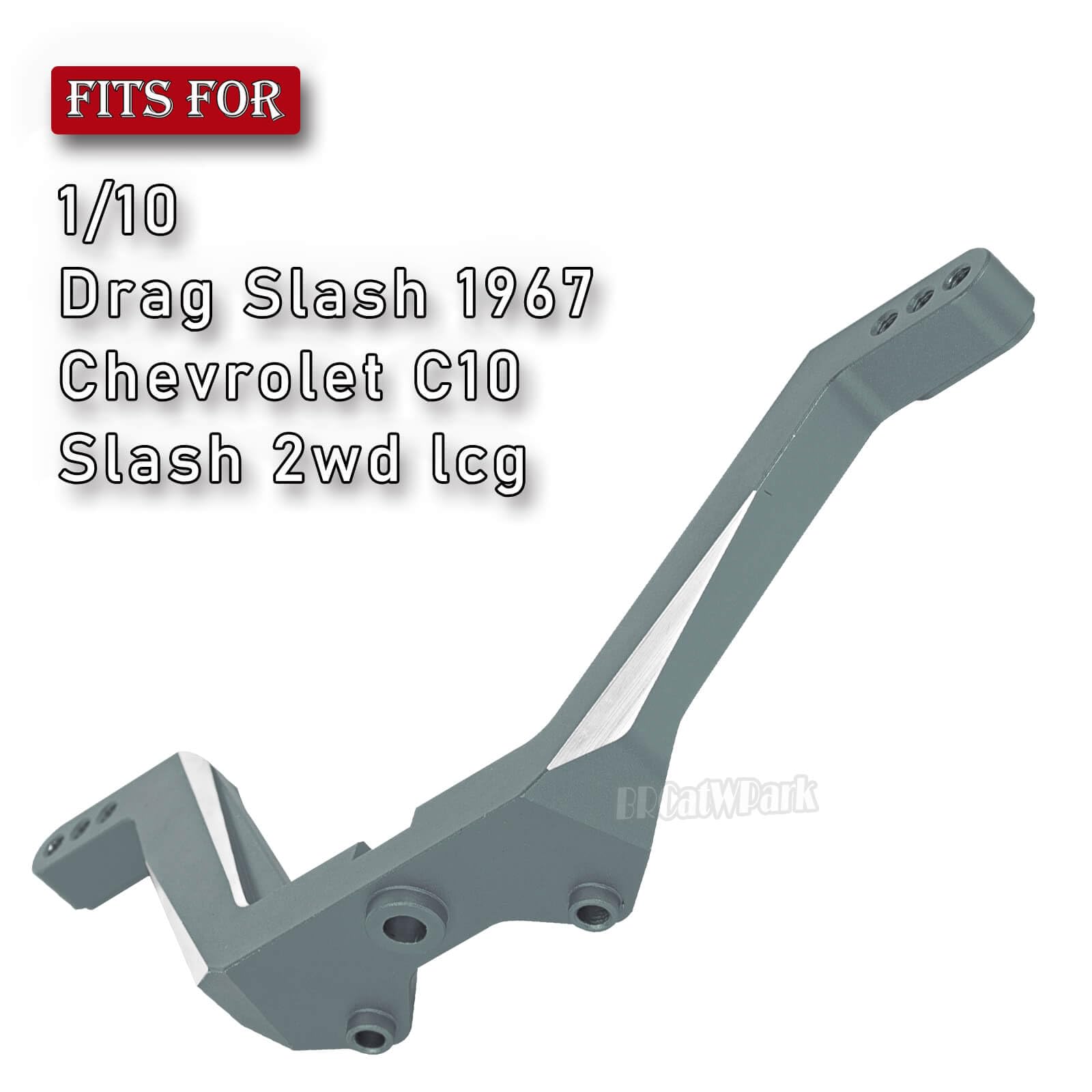 BRCatWPark Aluminum Front Shock Vertical Relocator Upgrades Part for 1/10 Drag Slash 1967/Chevrolet C10/Slash 2wd lcg,RC Front Shock Vertical Relocator Hops up,Titanium