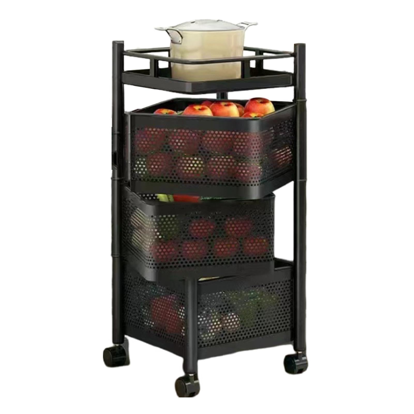 Estante de almacenamiento de bocadillos, estante de cocina para frutas y verduras, el más nuevo estante de almacenamiento giratorio de múltiples capas para verduras, organizadores de bocadillos de f