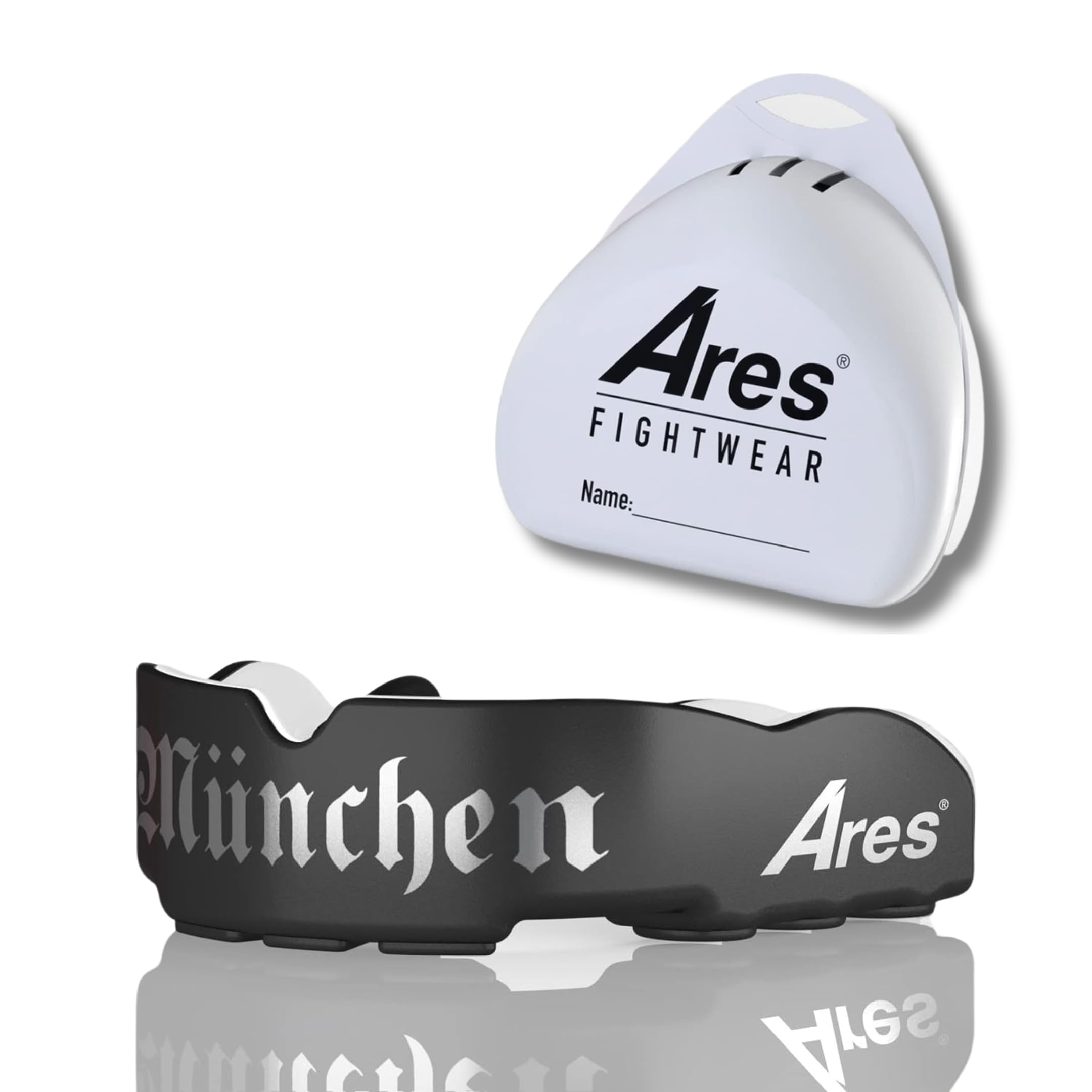 Ares Fightwear Mouth Guard Boxes Including Storage Box for Martial Arts, MMA & Athletes I Maximum Mouth Protection Thanks to Optimal Fit I Professional Mouthguard for Men & Women