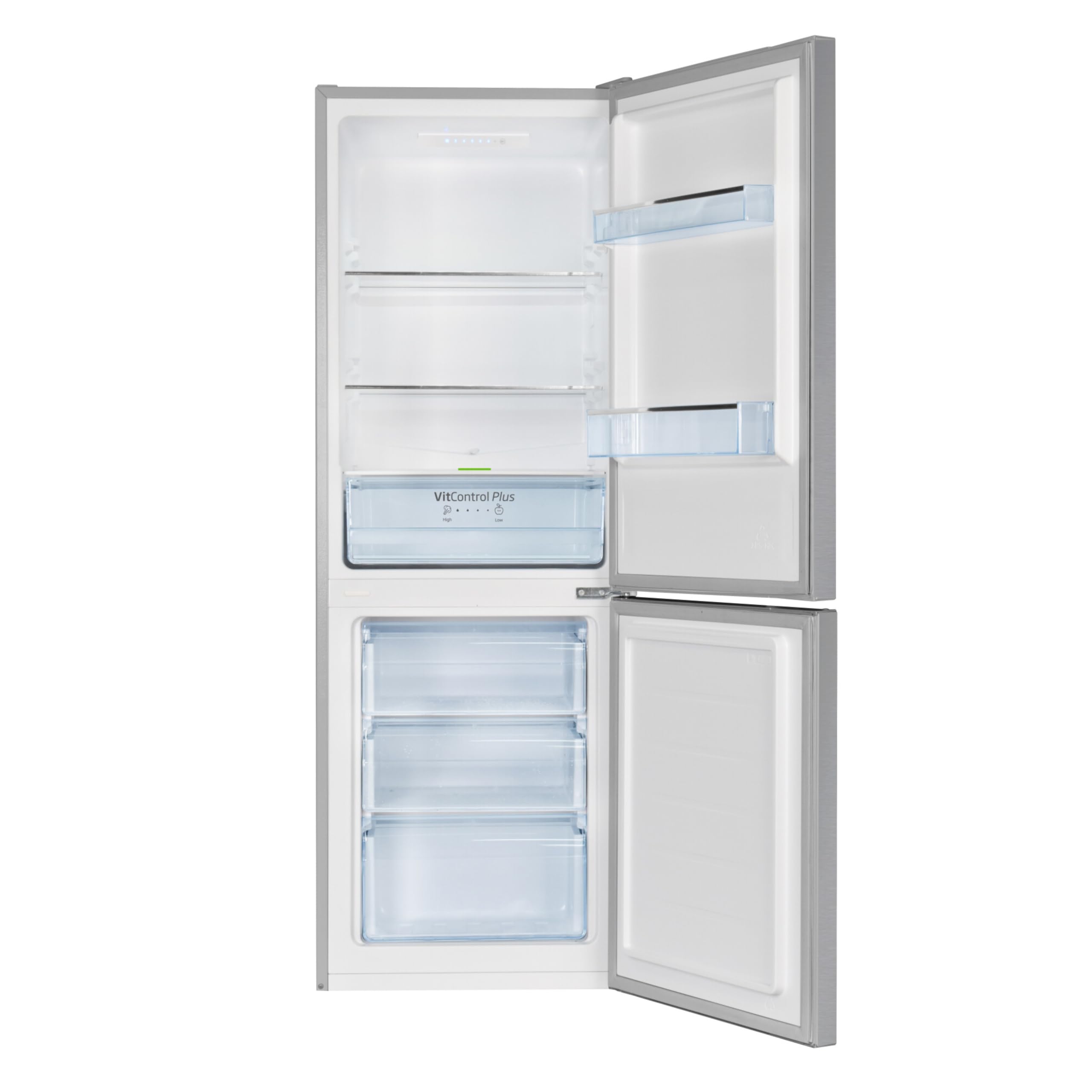 Amica Kühl Gefrierkombination freistehend 159 cm Höhe 227 l Nutzinhalt FrostControl VitControlPlus Schublade Superkühlen und Supergefrieren - Edelstahloptik
