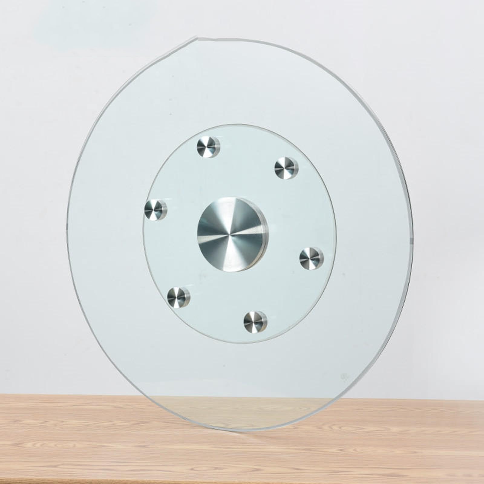 Vassoio girevole resistente, con sistema di assistenza girevole, piano rotondo in vetro, silenzioso/liscio/non facile da scaricare (90 cm)