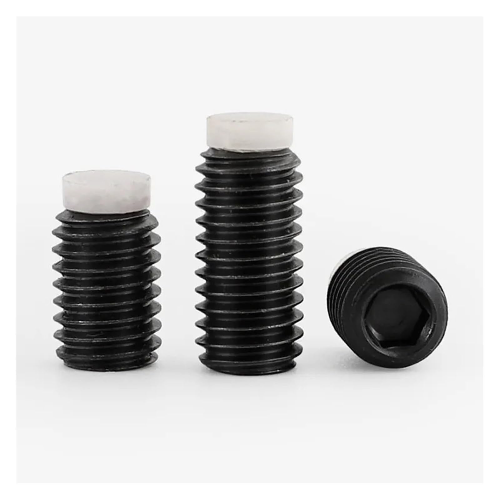10 Uds M5 12,9 Grado Hexágono POM Perro Punta Convexa Extremo Tornillo De Fijación/negro Sin Cabeza(60mm,M5x2.5x1.2-10pcs)
