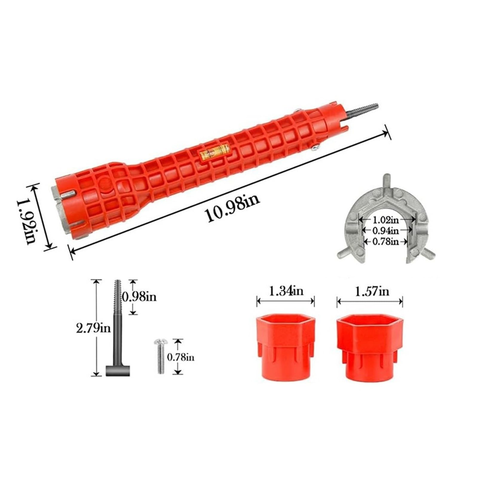Llave de fregadero 8 en 1, herramienta de fontanería, mango impermeable, llave inglesa