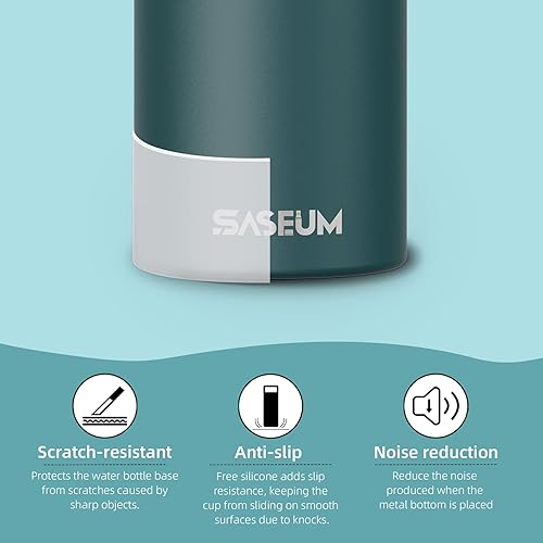 Miniatura 7 de SASEUM Kids Sport Water Bottle 18oz Stainless Steel Double Wall Vacuum Thermal Mug with Leak Proof Spout Lids, Wide Mouth Metal Insulated Water Jug