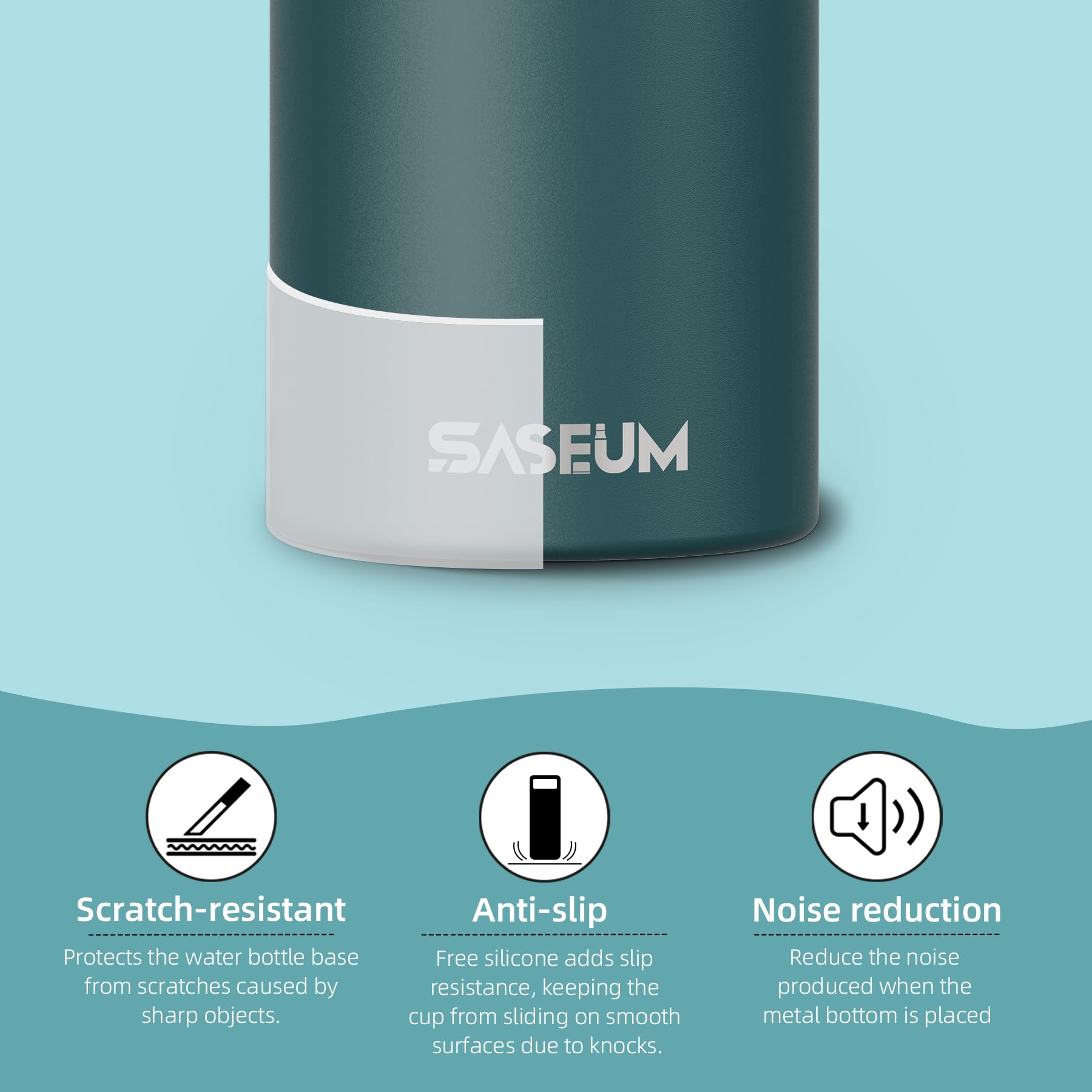 SASEUM Botella de agua de acero inoxidable de 17 oz para niños con aislamiento de botellas deportivas reutilizables a prueba de fugas para la escuela