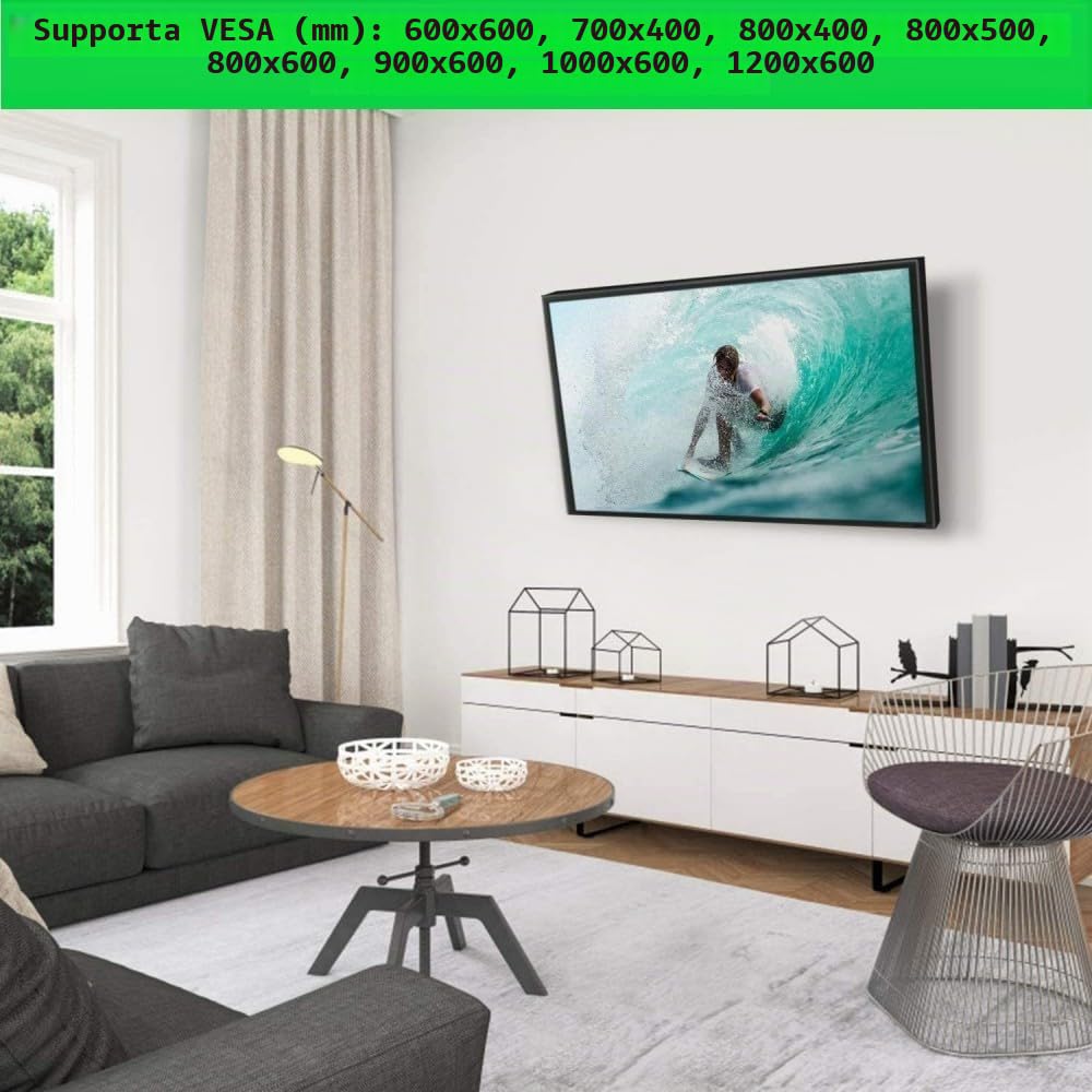 Techly 364468 Staffa a Muro Fissa TV LED LCD 55-100" Nero