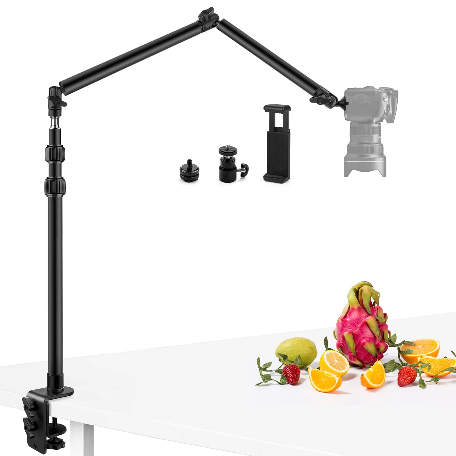 Amazon.com : Obeamiu Camera Desk Mount Stand with 24.41'' Detachable Magic  Arm, Mount Light Stand with 360° Ballhead, 16.7-40.1'' Tabletop Clamp Stand  for DSLR Camera/Fill Lights/Selfies/Live Streaming/Webcam : Electronics