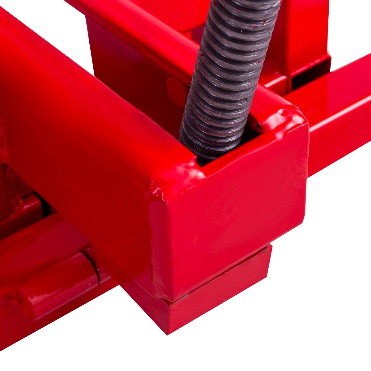 DREAMADE Lève Tracteur Tondeuse à Gazon Dispositif de Levage Autoporteur Charge Maximale 400 KG Hauteur Réglabe Entre 11,5 et 77 CM Support Pliable 115 X 50 X 20 CM Rouge