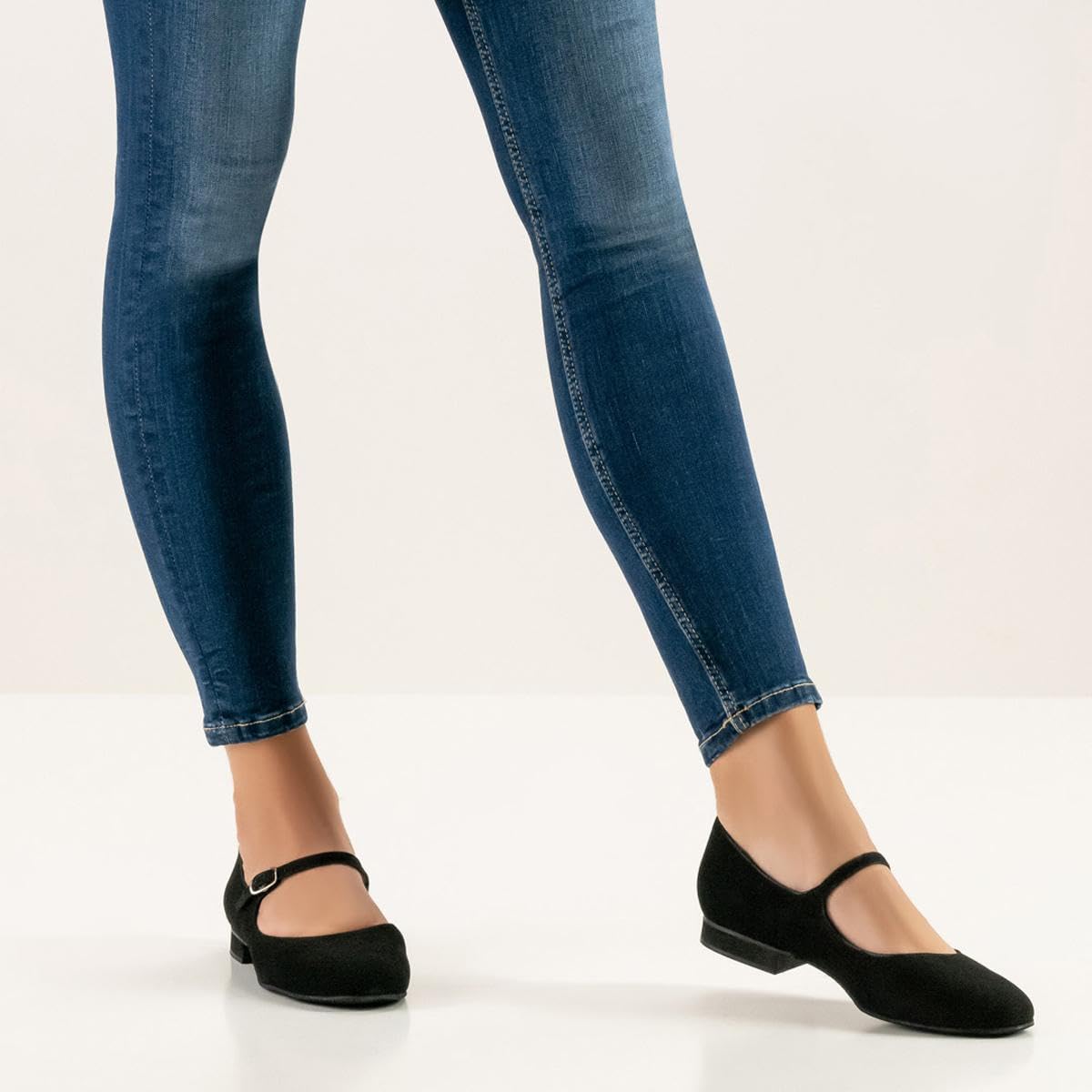 Werner Kern Damen Tanzschuhe Vega - Veloursleder Schwarz - Normalweite - 1,5 cm Micro-Heel Absatz - Rauledersohle - Made in Italy