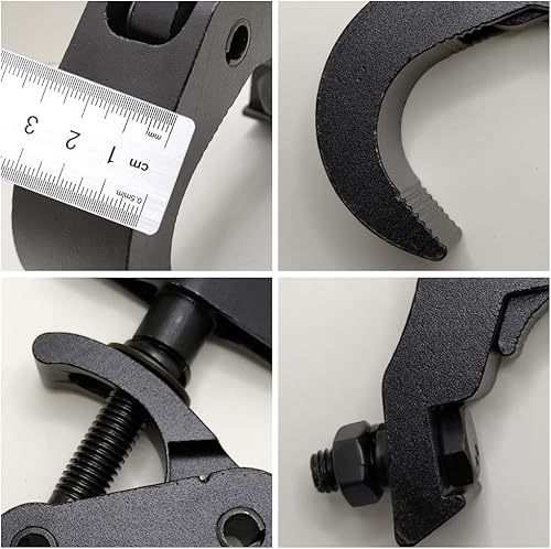 Miniatura 3 de Paquete de 4 abrazaderas de iluminación de escenario resistentes, capacidad de carga de 440 libras, abrazaderas negras de aleación de aluminio,