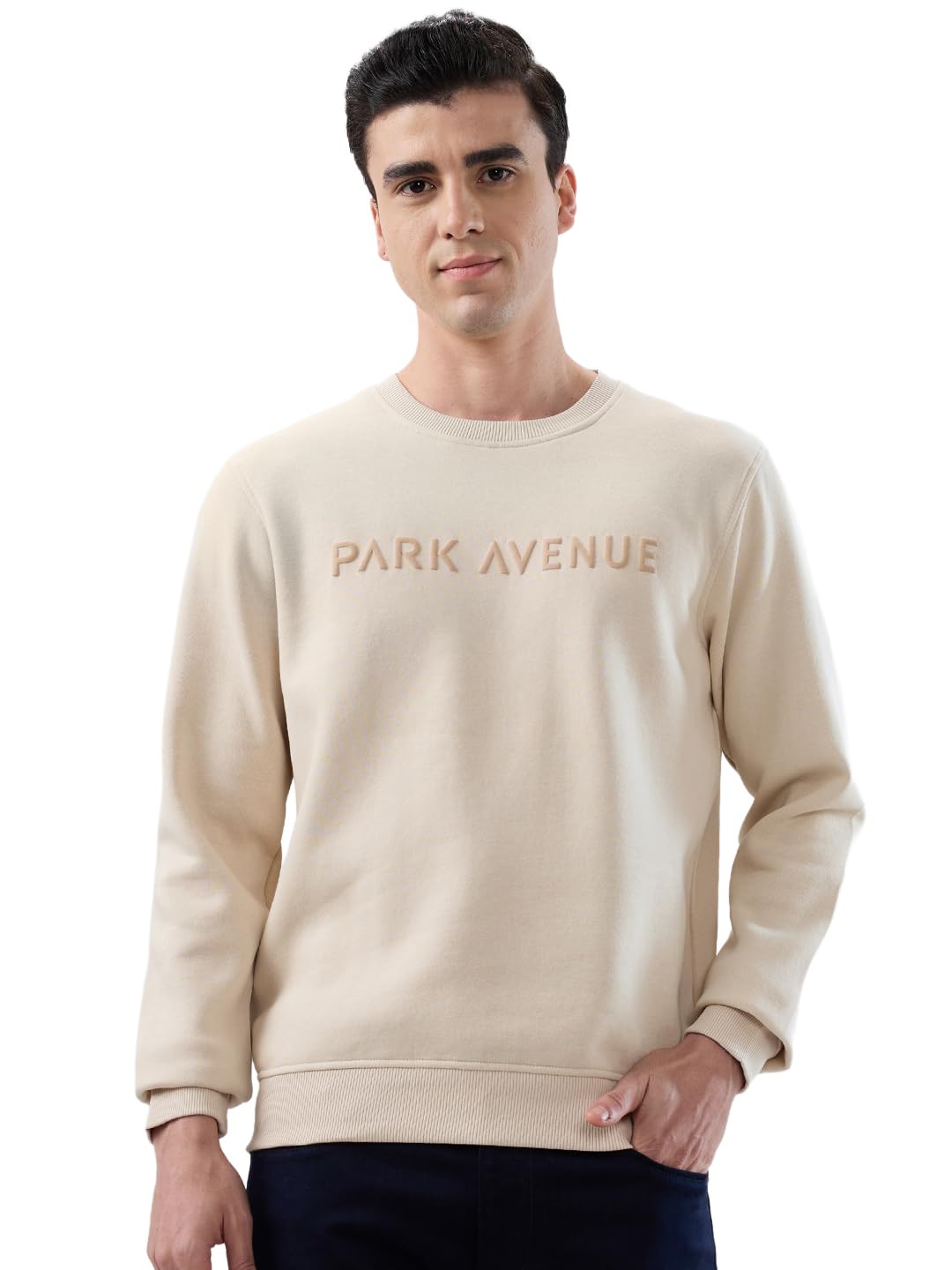park avenue Men Slim Fit Solid Pattern Cotton Polyester Blend Without Band Collar Full Sleeve Casual Sweatshirt-picture-30