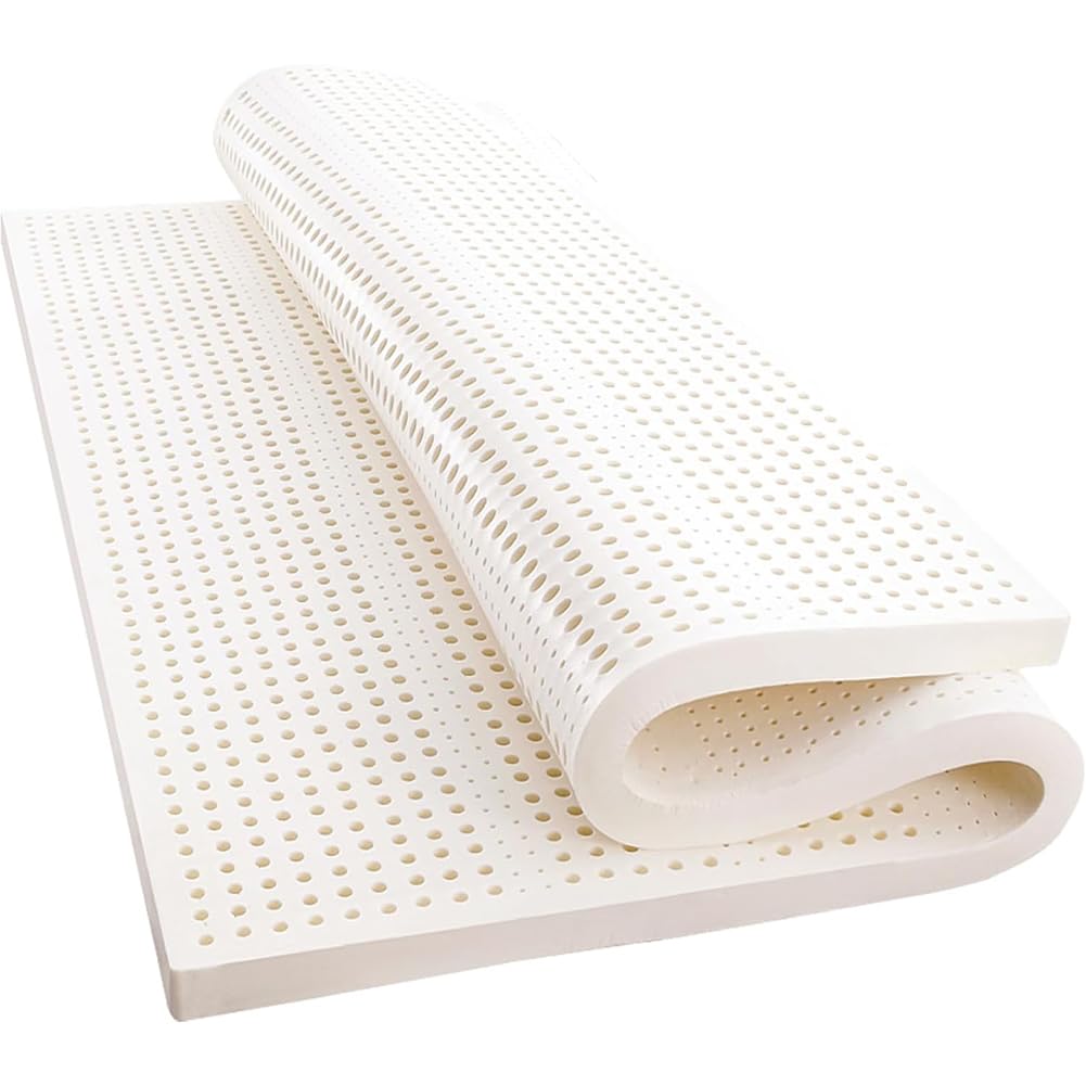 Materac w 100% naturalny lateks o grubości 2,5/5/7,5/10 cm z nakładką, relaksujący materac lateksowy do sypialni, 140 x 200 cm, idealny dla komfortu i wsparcia