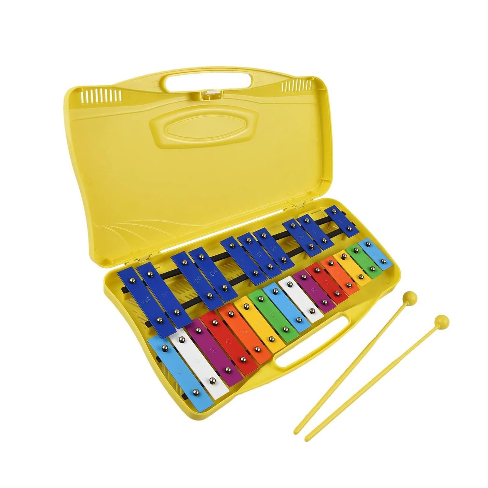 Xilófono Xilófono Glockenspiel De 25 Notas Instrumento De Ritmo Con Teclas Metálicas Coloridas Con 2 Mazos Estuche Portátil Regalo Para Principiantes