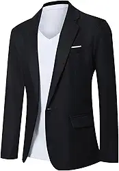 Blazer masculino casual, justo, com um botão, leve, para uso diário