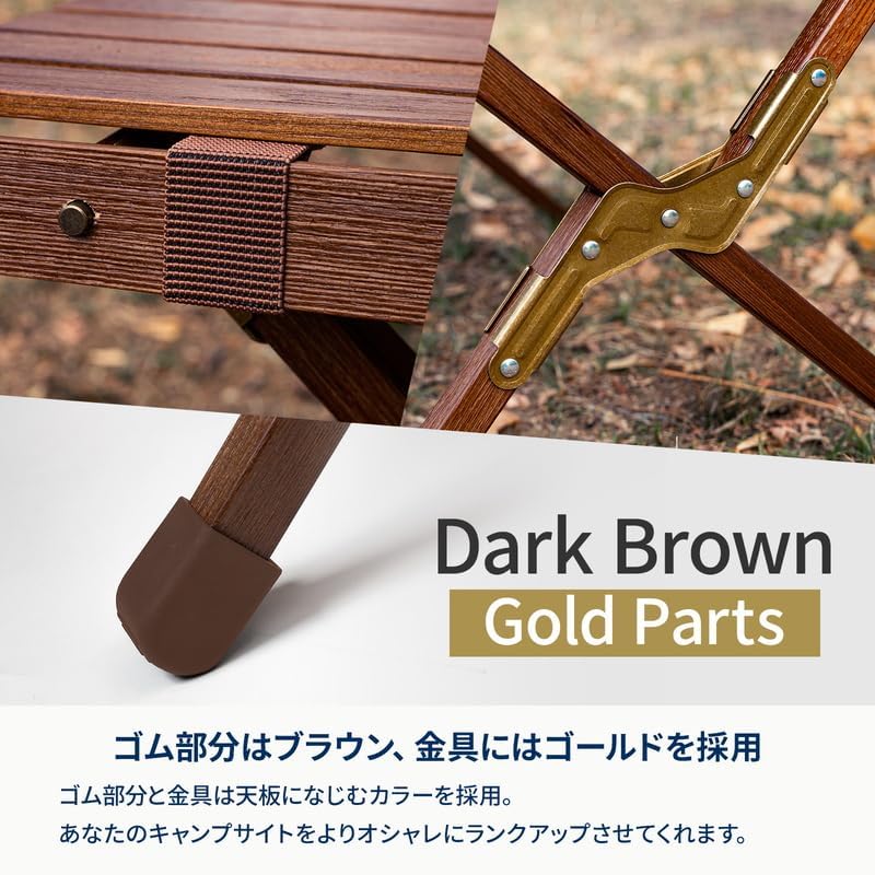 Hilander 折りたたみテーブル 木製 ブラウン　キャンプ　最終値下げ Hilander 折りたたみテーブル 木製 ブラウン アウトドア