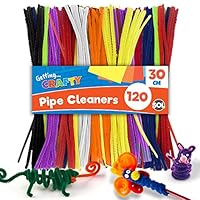 SOL 120pk Long Pipe Cleaners 30cm in Assorted Colours - Flexible Pipecleaners Chenille Stems for DIY Arts & Crafts - Soft and Bendable - Ideal for Kids' Creative Projects, School, and Playtime Fun