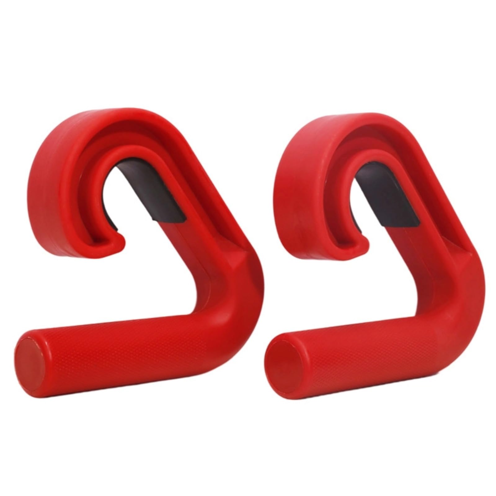 Lot de 2 poignées de fitness à crochet, poignées d’entraînement multifonctions, poignées de barre haltère portables en plastique rouge, prise neutre pour renforcer force et endurance à la maison