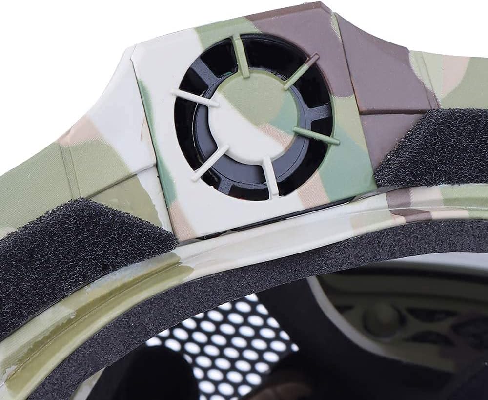Airsoft Full Protective Mask, with Detachable Anti-Fog GogglesMini Exhaust Fan, Used for Airsoft Paintball Hunting Games, Motorcycles, Etc