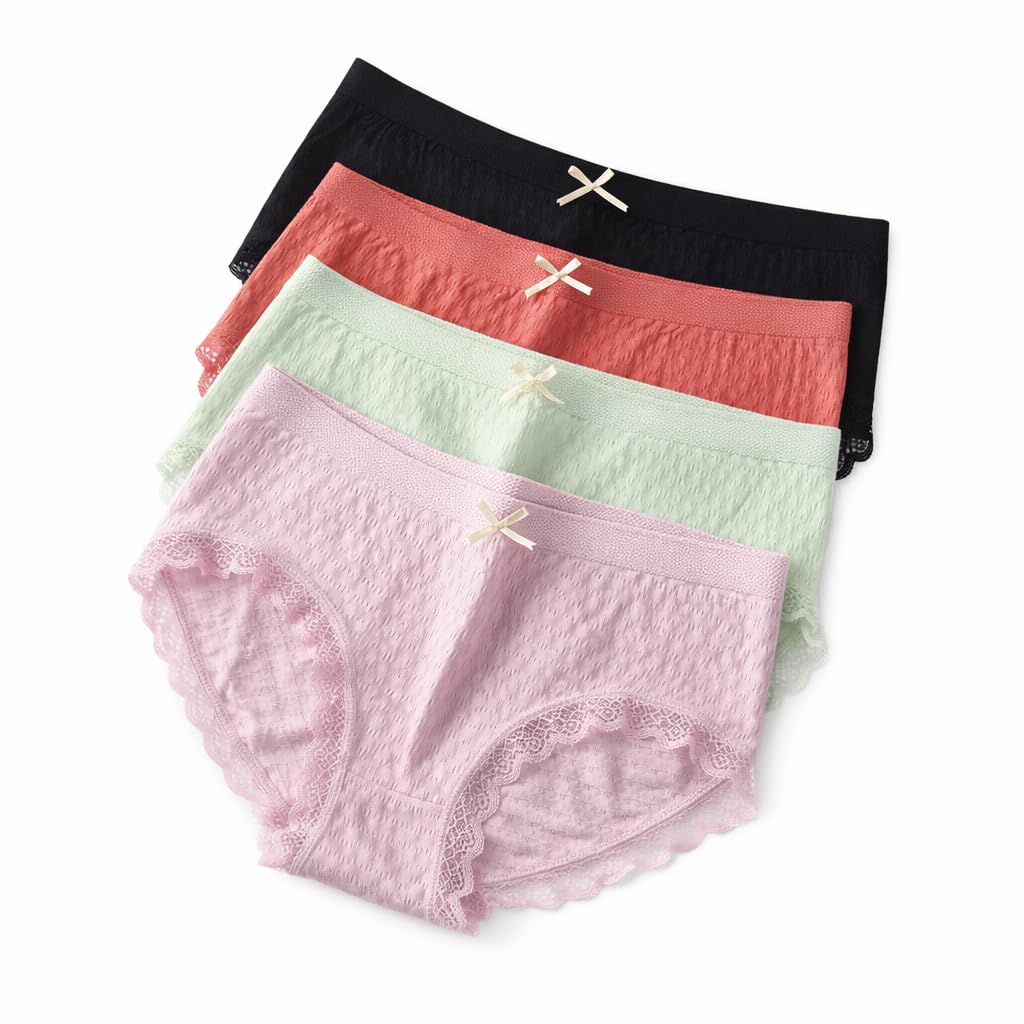 Women Cotton High Waist Full Coverage Panty Set | Soft Breathable Everyday Comfort Briefs for Ladies | Stretchable Innerwear Panties Pack-image-28