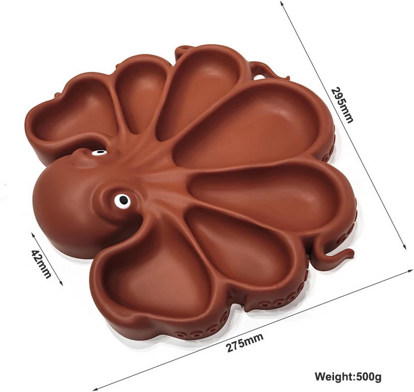 Silicone Octopus Platter, Candy Sushi Plates, Charcuterie Board | Amazing Gift and Unbreakable, for Holiday Birthday Family Dining, Ocean Theme Party, Snacks Fruits Veggies Cheeses Nuts Tray