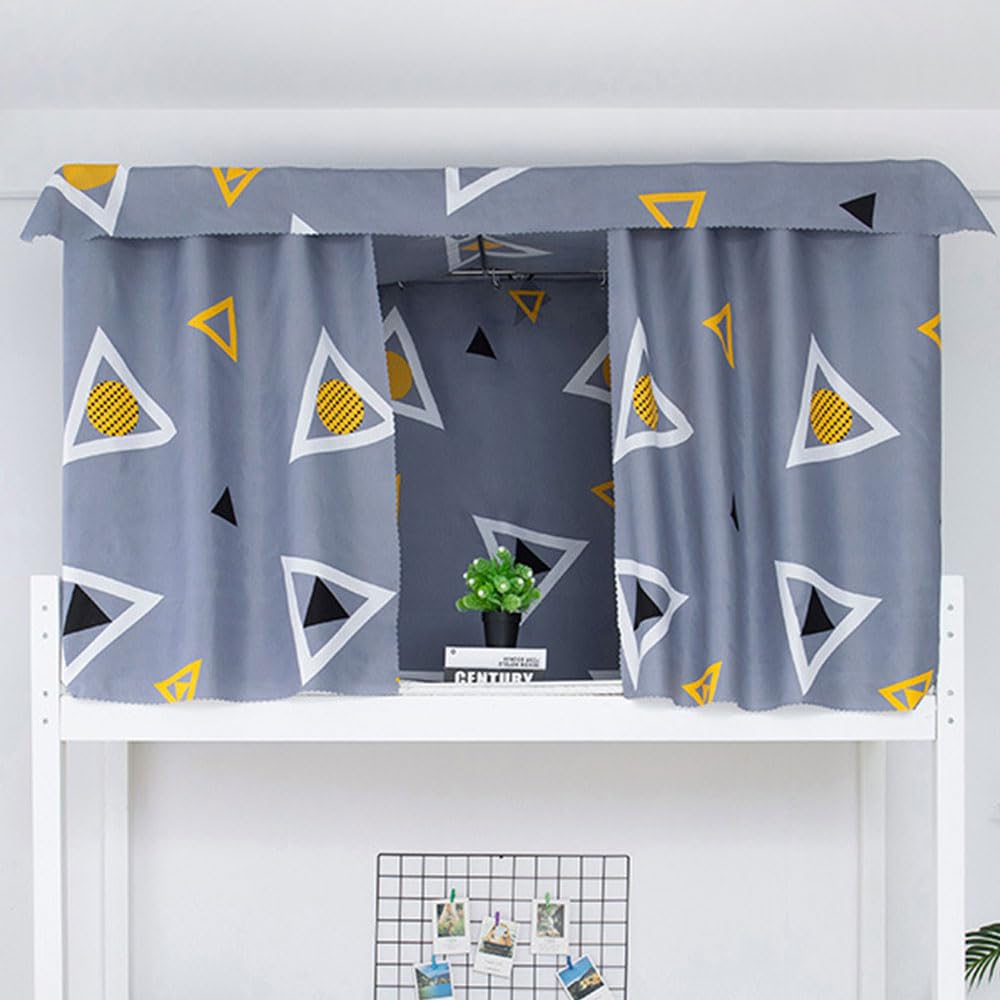 Treer Dormitory Bunk Bed Curtain, Blackout Curtains Students Dorm Bed Canopy Privacy Curtain for Girls Sleeper Bunk Dustproof Bed Shading Tent Moveable Curtains (1.5m 3 Pieces,Grey)