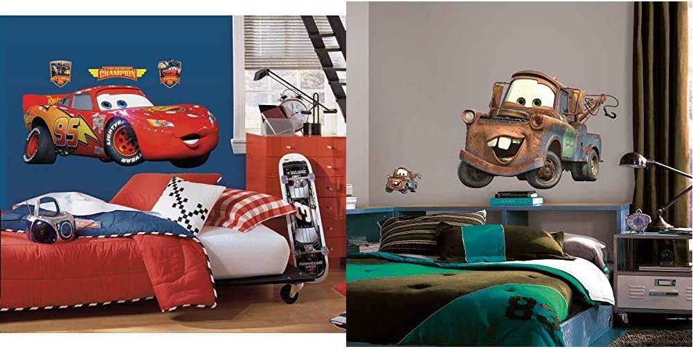 RoomMates Disney Pixar Cars Lightening McQueen & Cars Mater Giant Peel and Stick Wall Decal