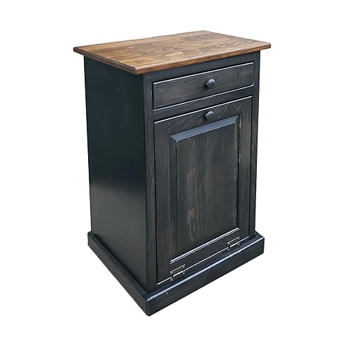 Peaceful Classics Gabinete de basura Armario escondido hecho a mano para botes de basura Papelera decorativa para baño, papelera de oficina y cubo