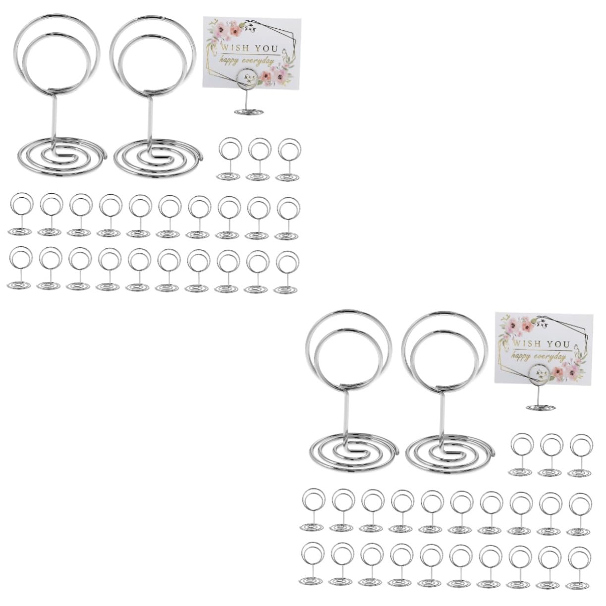 IMIKEYA 2 Ensembles Porte Cartes De Table Argenté Lot De Supports Pour Noms Et Photos Accessoire Élégant Pour Fêtes Et Restaurants 50 Pièces * 2