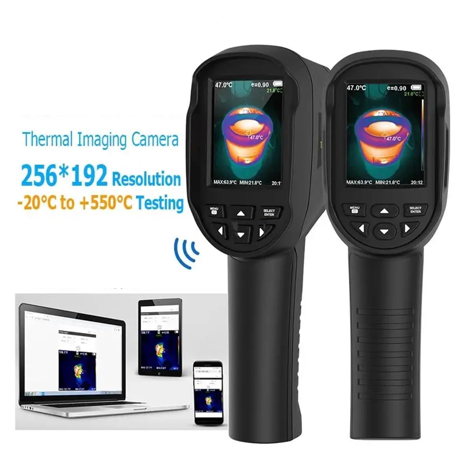 HTI HT-06 Nueva cámara térmica infrarroja 256 * 192 píxeles transmisión WiFi cámara térmica portátil-20~550 °C for Uso Industrial
