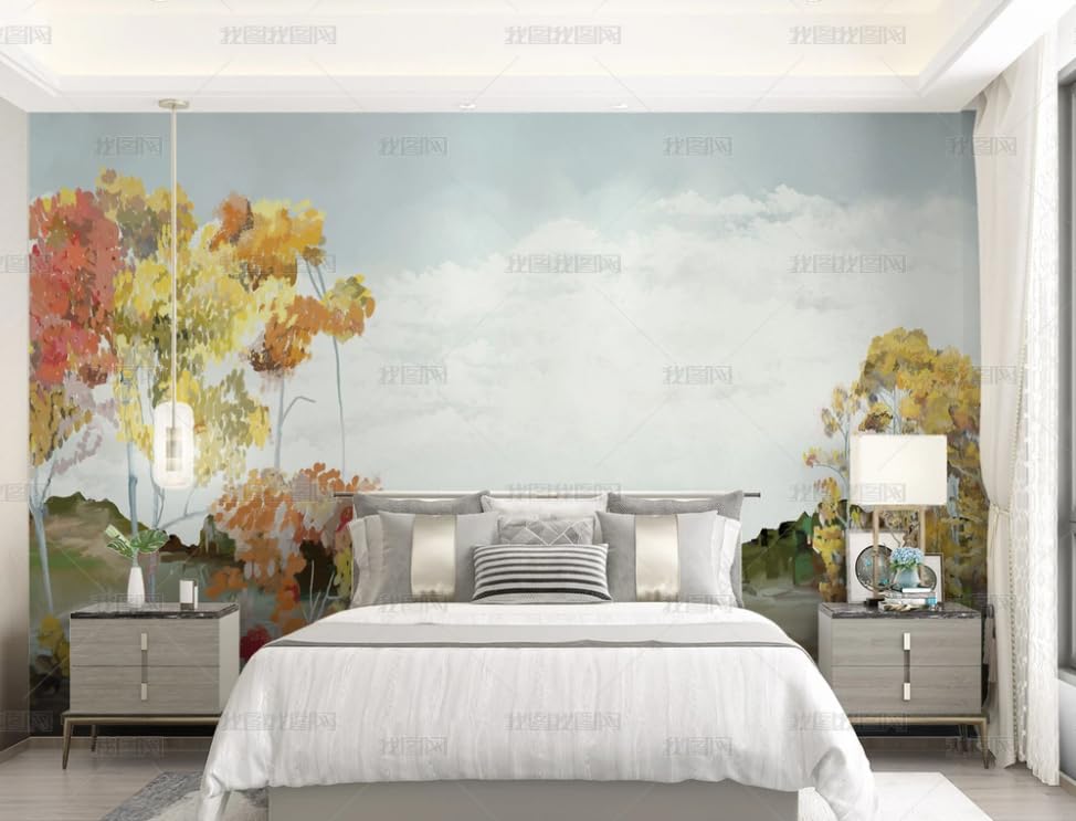 Papier peint intissé aquarelle de 150x105 cm pour décoration murale de salon