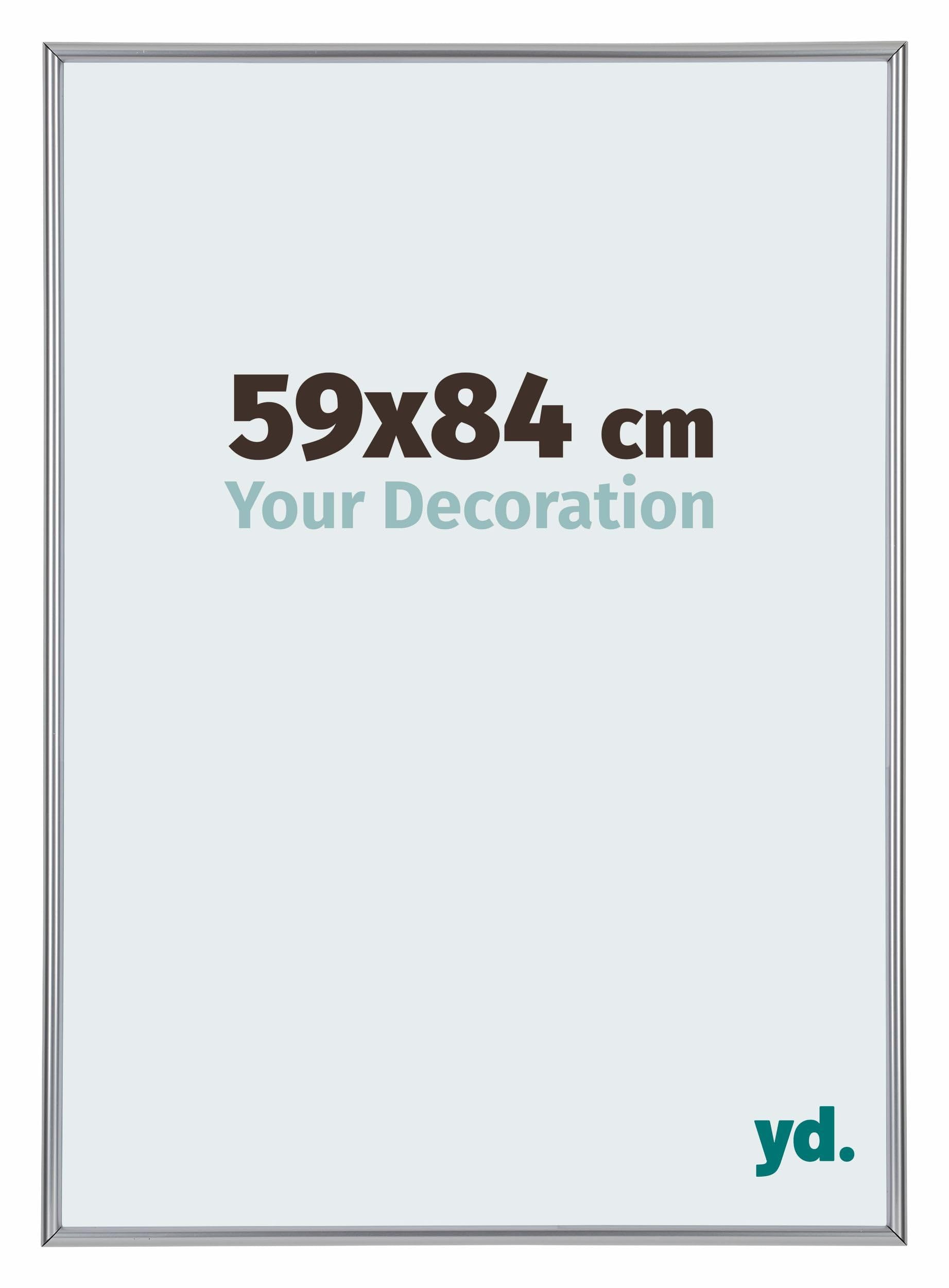 Your Decoration - Picture Frame 59x84 cm - Silver High Gloss - Decorative Wall Frame in Plastic with Antireflection - Frame 59x84 - Annecy