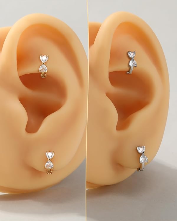 Agrewd Rosette Clicker Rook Piercing Jewelry 20G Rook Earrings Stainless Steel Lobe Earrings 6MM Helix Jewelry by Agrewd - Image 3