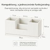 GORESE Organizer na biurko, wielofunkcyjny organizer na długopisy, na biurko, skóra PU, organizer na stół z 4 przegródkami, pojemnik na długopisy, pojemnik na długopisy, przybory biurowe, do biura