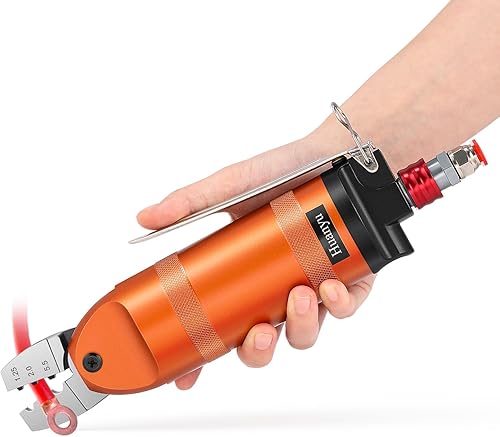 Huanyu Crimpadora neumática Alicates de máquina prensadora de alambre de presión de aire 1.25-0.079-0.217 in Herramienta de prensado de terminales