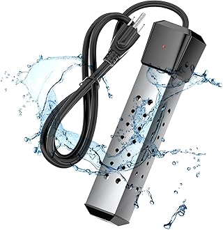 2000W Pool Heater for Inflatable Above Ground Swimming Pool, Immersion Water Heater for Bathtub Automatic Power Off, Submersible Electric Water Heater, Portable Bucket Heater with 304 Stainless Guard