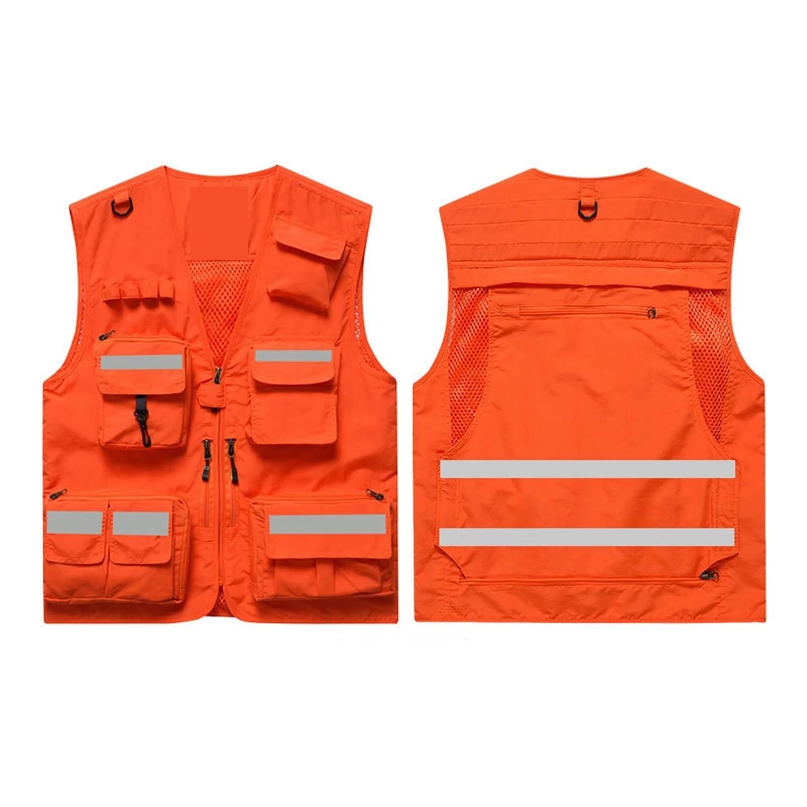 1 chaleco de seguridad de alta visibilidad con múltiples bolsillos, chaqueta de trabajo reflectante for emergencias, voluntarios, construcción y trabajo al aire libre(Type 1-Orange,S)