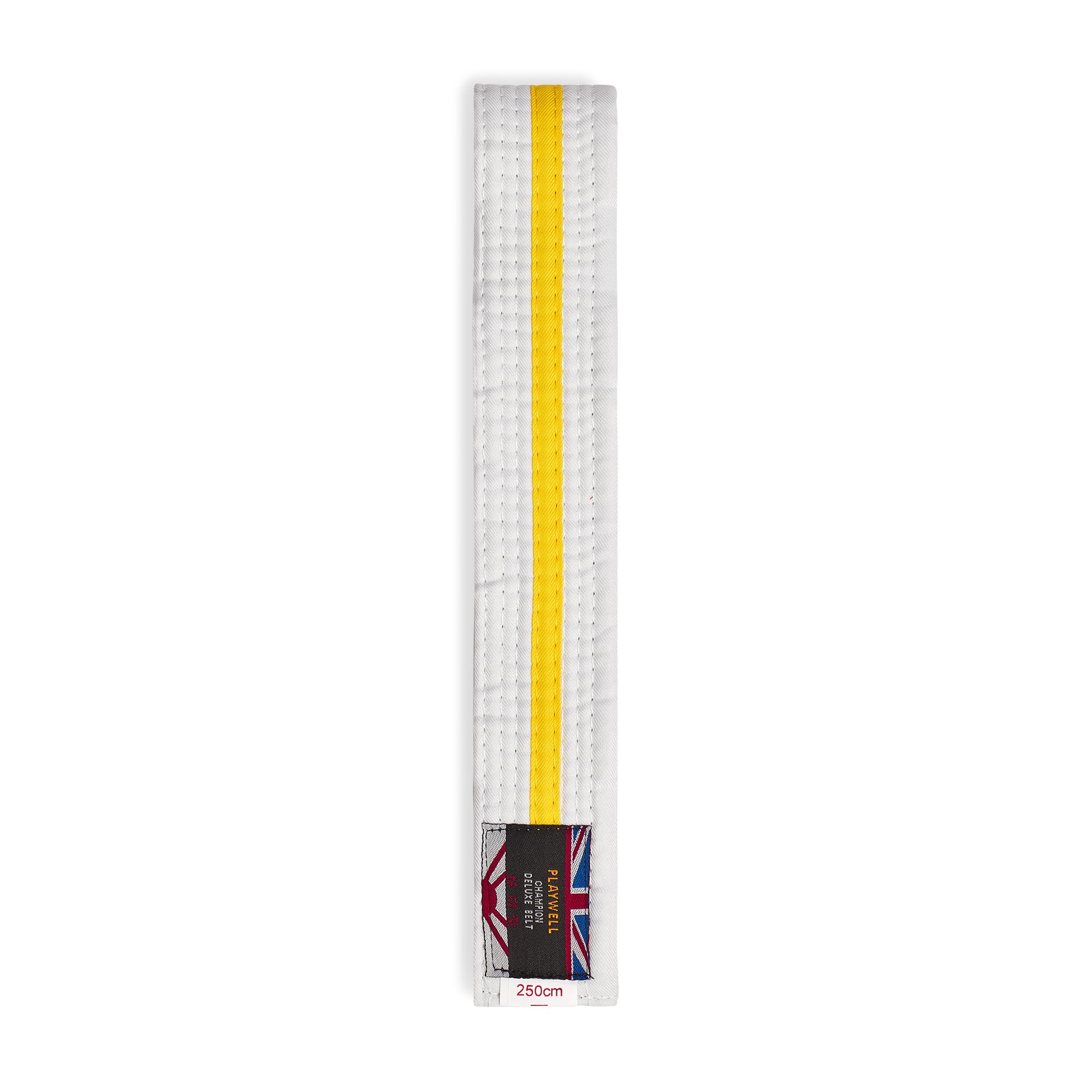 Playwell Ceinture arts martiaux coton blanc rayures colorées karaté judo taekwondo