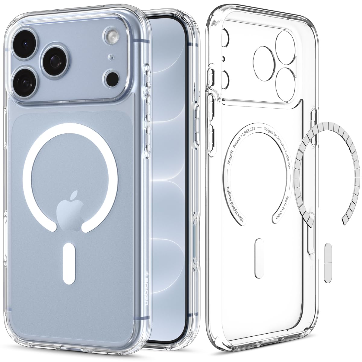 Spigen Ultra Hybrid MagFit for iPhone 17/18 Pro Max Case, Clear White | Anti-Yellowing Resin, Air Cushion Tech, Military-Grade Drop Protection, Raised Camera Protection, Compatible with MagSafe