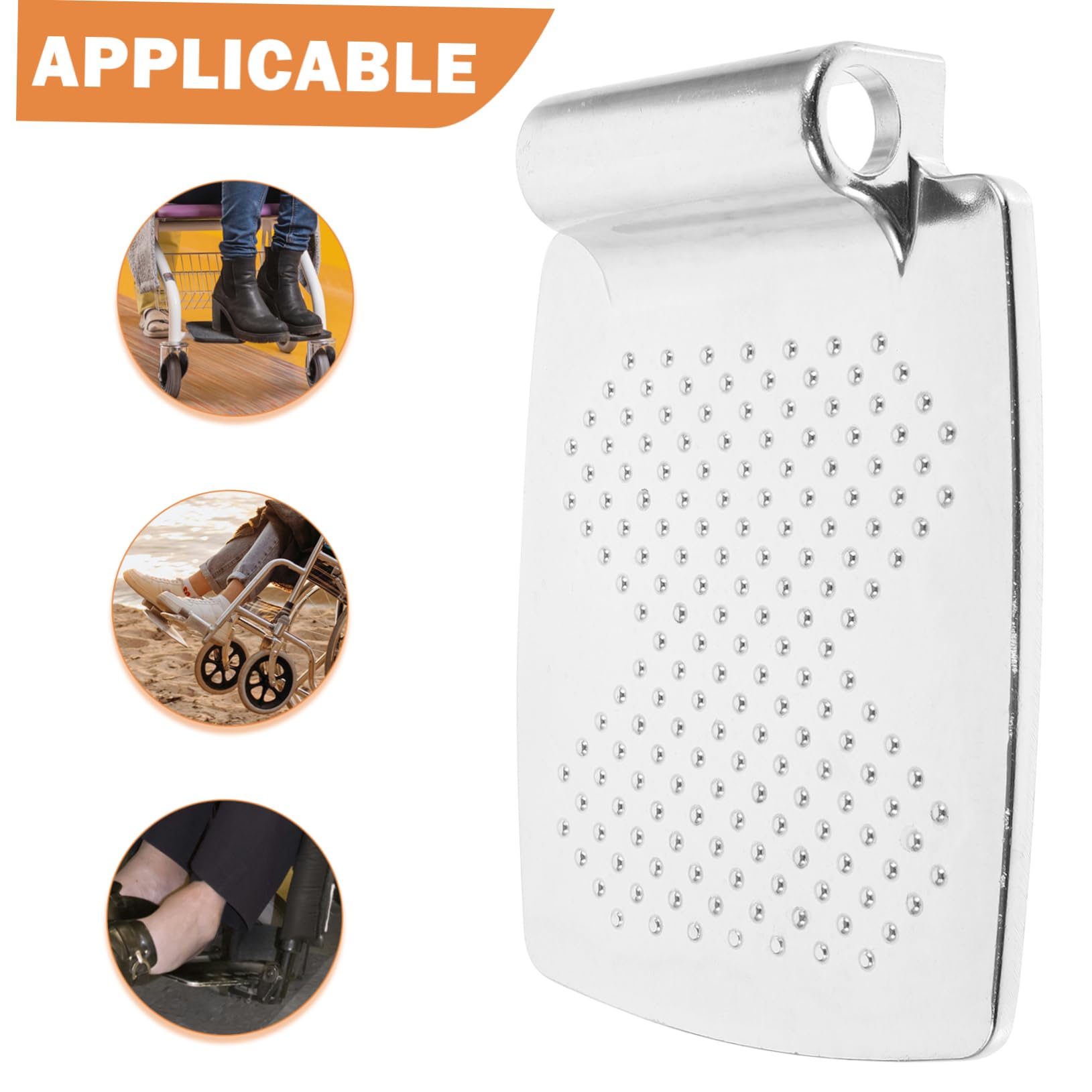Anneome 2 Piezas de Reposapiés para Silla de Ruedas en Aleación de Aluminio, Diseño Robusto y Estable Gran Espacio, Accesorio Adecuado para Uso en Casa y Movilidad