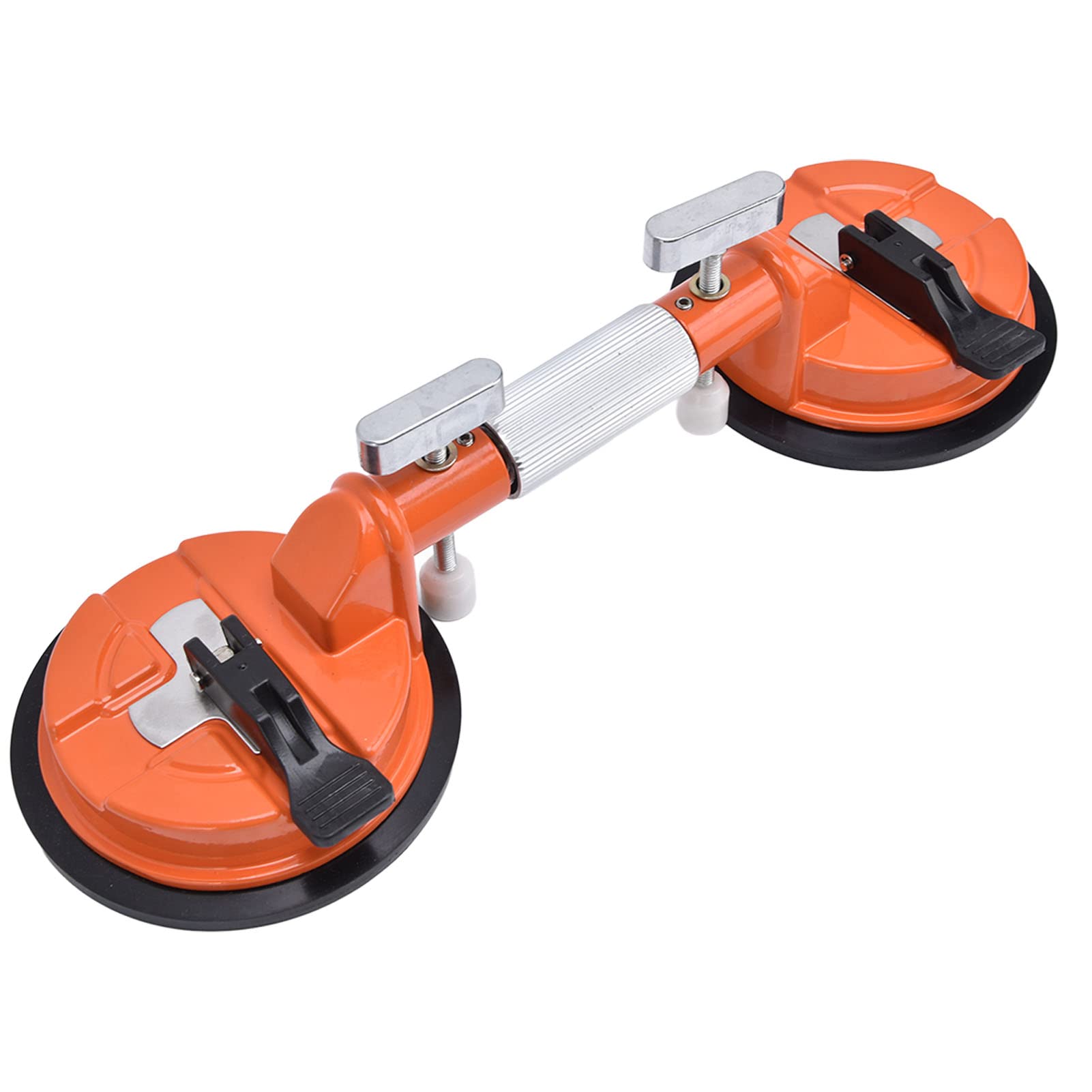 Aluminum Alloy and ABS Glass Lifter with Rubber Handle, Labor Saving and Harmless 360 Degree Rotation Suction Cup for Glass, Wood, Tiles