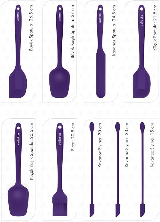 Valletta Vlt1176 Drongo 9'lu Spatula Setİ Mor