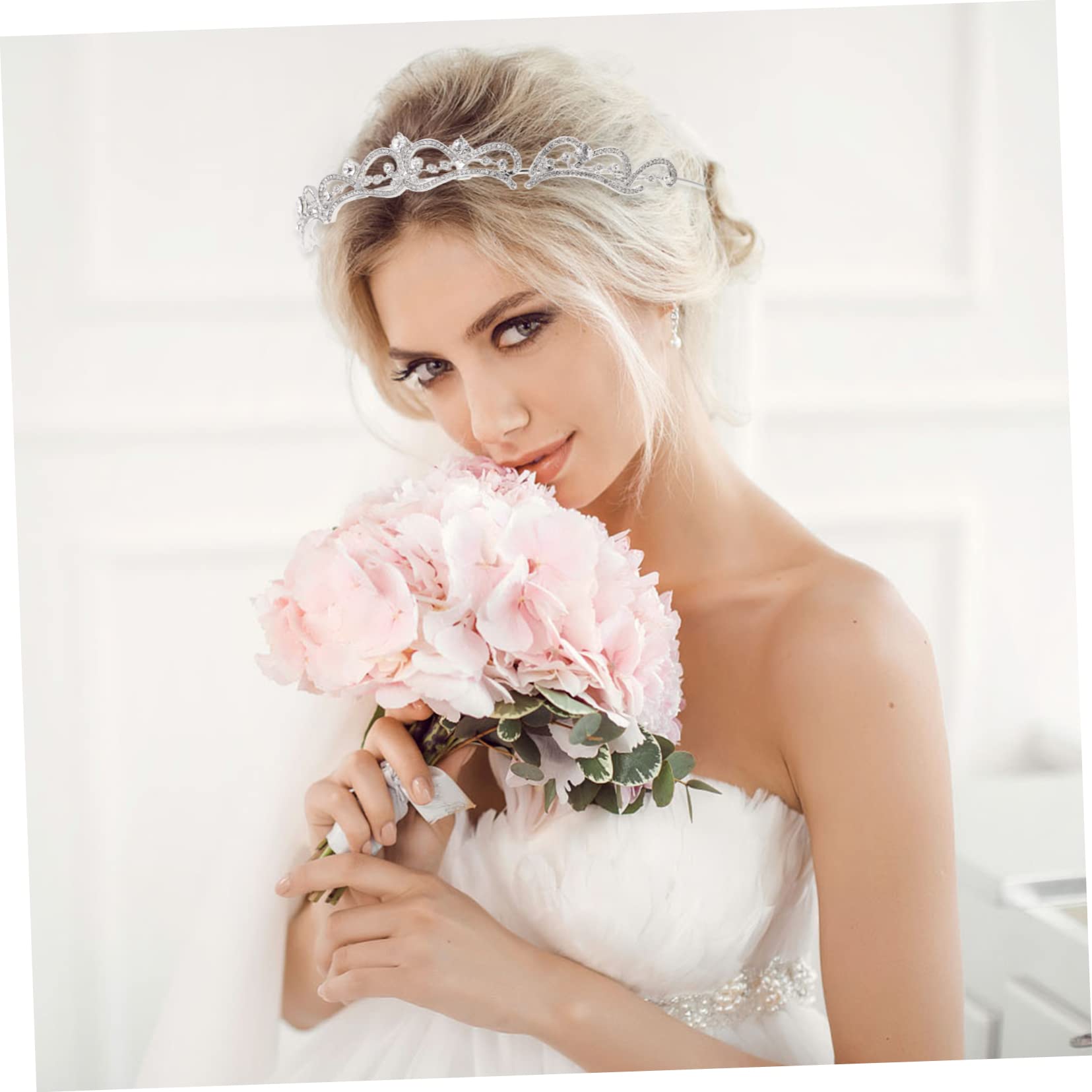 Housoutil 5 Piezas Tocado De Novia Tiaras De Para Boda Vintage Para Las Mujeres Tiara De Diamantes Quinceañera Boda Tiara Para El Cabello De Plata Diamantes